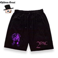 KATUN TUPAC SHAKUR shorts rapper 2pac cotton boxer short pants black baby terry/ underpants