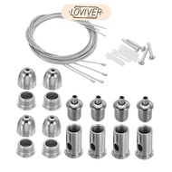 LOVIVER 4 Pieces Ceiling Hanging Wire Cable Kit Suspension Iron Adjustable Wire Rope System Pendant 