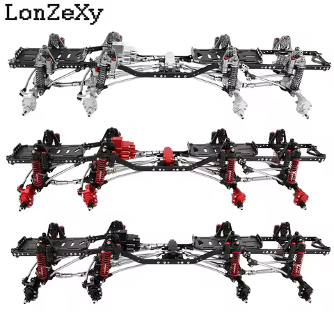 Metal Upgraded 8x8 RC Car Chassis Frame with Axles Prefixed Transmission Kit DIY for Axial SCX10 II 