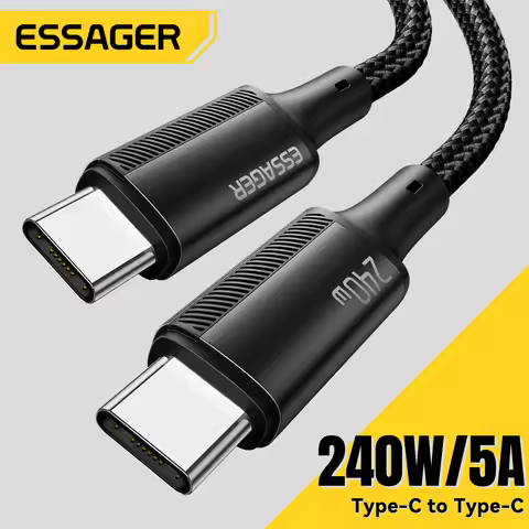 Essager 240W USB Type C To USB C Cable For Macbook iPad Samsung Huawei PD Fast Charging Charger Cord