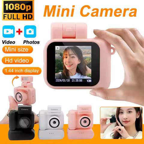 Monoreflexes Style Mini Camera HD1080P CMOS With LCD Screen Flash Lamp And Battery Dock Portable Vid
