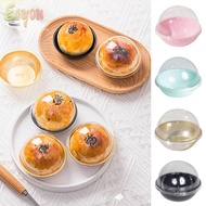 ECYOU Round Plastic Moon Cake Box, Transparent DIY Wedding Party Cake Box,  50pcs Small Round Hemisp