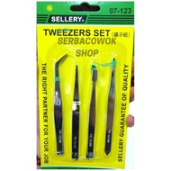 Pinset Set 4 pcs Sellery Tweezer Set Vapor Vape Coil Multi Purpose