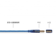 Usb2.0a Male To A Transparent Blue Transmission Cable UB408 (CB2411)