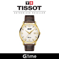 [Official Tissot Warranty] Tissot T118.410.36.277.00 Men's Heritage Visodate Quartz Leather Strap Watch T1184103627700