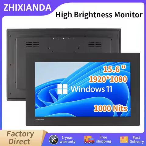 1000 Nits High Brightness 15.6 Inch Panel Mount Monitor Industry LCD Capacitive Touch Screen Display