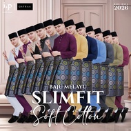 QAYRAA 2026⚜P1 Baju Melayu Slim Fit Soft Cotton DEWASA Cekak Musang -Black/Grey/Khaki/Blue/Maroon/Vi