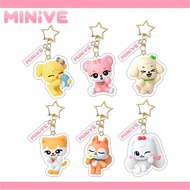 KPOP IVE MINIVE Cartoon WonYoung CHERRY YuJin GANGANJI fs Keychain Backpack Bag Decoration Accessory