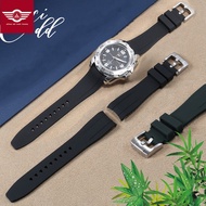 Rubber watch strap size 20mm, 22mm for high-end Rolex Mingshi watches + FREE BAND LATCH