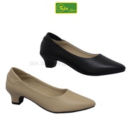 SEA Shoes (ซีชูส์) 9652-039 รองเท้า รองเท้าผู้หญิง รองเท้าคัชชู รองเท้าคัชชูส้นกลาง รองเท้าแฟชั่นใส่ทำงาน สวมใส่สบาย