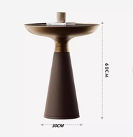 Modern Luxury Tempered Glass Sofa Side Table Designer Corner Table Balcony Wood Grain Small round Ta