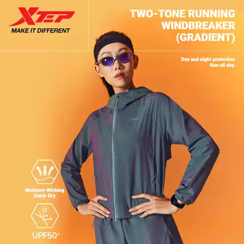 Xtep 2000KM-PRO 2026 Quick-Drying For Women Jacket Training Comfortable Green Fitness Top Jacket Zip