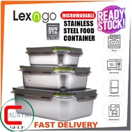 LEXNGO Microwavable Safe Leak-proof Stainless Steel SUS316L Food Storage Container Meal Prep Food Co