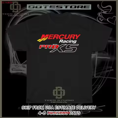 Mercury Pro XS Racing Outboard Motor Men's T Shirt American Dotees vintage Washed Comfortable graphi