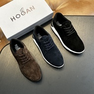 6CVD Hogan New Men's Casual Shoes fashion Leather Shoes Genuine Leather plaid Non-slip Soft