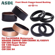 For HONDA CB900F CB1300 XL1000 CBR1000RR Front ASDL Fork Suspension Kit Copper-based Bushing 43*54*1