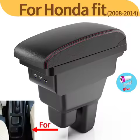 For Honda Jazz Armrest For Honda Fit Jazz 2 Car Armrest Box 2008 2009 2010 2011 2012 2013 Arm Storag