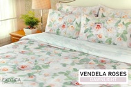 EXOTICA ชุดผ้าปูที่นอนรัดมุม+ปลอกหมอนหนุน ลาย Vendela Roses สำหรับเตียง 6 ฟุต / 5 ฟุต / 3.5 ฟุต (ผ้า