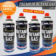 Butane Gas 4bottles Can for Flame Gun Mini Camping Stove ( Random Brand ) Multipurpose Burner Gas Picnic High Quality