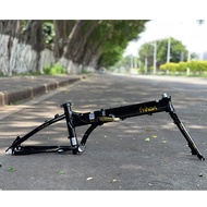 Fnhon Blast Aluminum Folding Bike Frame Fork 20" 406 451 Disc Brake Frameset 22inch Foldable Frame H