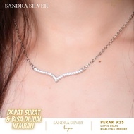 Aurel necklace, 925 Silver variation, white gold plated - 925 Silver necklace