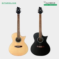 Gitar Cort NDX-20 Akustik Elektrik Warna Natural & Hitam – Model Cuteway (Lancip)