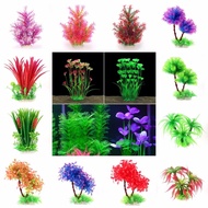 Artificial Aquarium Plants Decoration with Ceramic Base PVC Plastic Fish Tank Water Weeds Ornament 2