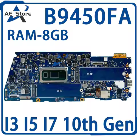 B9450FA Notebook Mainboard For ASUS ExpertBook B9 B9450 B9450FA Laptop Motherboard I3 I5 I7 10th Gen