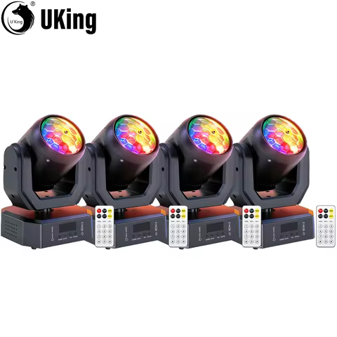 U'King 1/2/4Pcs 30W Mini Magic Ball Moving Head Lights With Remote Beam&Pattern GRWYC LED Stage Ligh