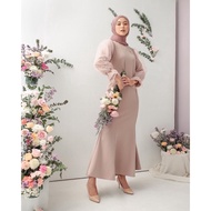 [TANPA BROSS] Davea Dress Scuba Wanita - Abaya Baju Lebaran Wanita Terbaru