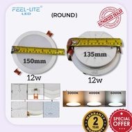 FEEL LITE LED DOWNLIGHT RRA/SSA 6W/12W/18W/24W 6400K/3000K/4000K (Square/Round)