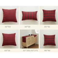 Christmas Cushion Cover 45x45cm 30x50cm 50x50 40x40 60x60 Pillow Case Sofa Pillow Cover Case Throw Pillow Case  Cushion Pillow Cover  Red Green Tartan Table Runner