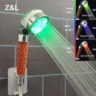 Bathroom 3/7 Colors Changes Led Shower Head High Pressure Water Saving Rainfall Negative Ion Filter Spa Shower Head - Shower Head - 【ELEGANT】