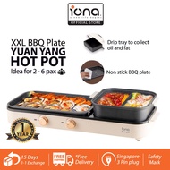 IONA 2 In 1 Yuan Yang Steamboat and BBQ Grill Plate | 2.5L Hotpot Hot Pot Detachable Pan - GL3613