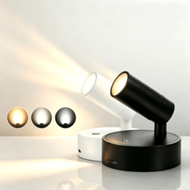 1pc Rechargeable LED Mini Spotlight, 3 Color Temperature Switching With Stepless Dimming, Can Be Wal