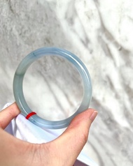 冰種 緬甸翡翠 A玉 玉鐲 • 冰種冰川藍飄花福鐲