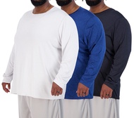 3 Pack: Men’s Big & Tall Tech Stretch Long-Sleeve & Short-Sleeve Dry-Fit T-Shirt (3XT-5XT)