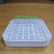 PUTIH Cake Jar White Plastic Box Clear Lid Clayton DB Food Grade Best