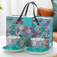 British Australia T2 Ceramic Tea Cup Piring Tulang China Light Mewah Maghribi Cawan Kopi Piring Sudu