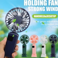 [ Featured ] Foldable Handheld Desktop Fans - Rechargeable, Portable - with Stand, Rope - Fans with Built-in Battery - Outdoor Travel Accessories - Air Cooler