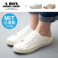 Check Shop * [KC6671] Zero Size 36-40 3cm Thick-Soled Leather Casual Shoes Laced-Up Half-Pack Lazy C