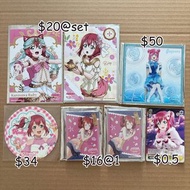 lovelive sunshine Aqours 黑澤露比 周邊 (sif童話相卡/永久hours亞克力色紙/台場五周年杯墊/sif方襟章)