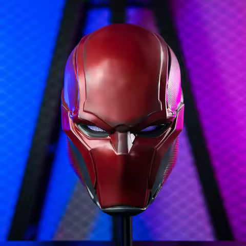 Marvel Arkham Knight Red Hood Helmet Jason Todd Batman Robin Red Mask Halloween Cosplay Resin Prop