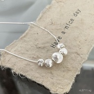 Silver Jewelry Summer Cat's Eye Bead Pure Silver S925INS Wind Necklace Light Luxury Style Korean Ver