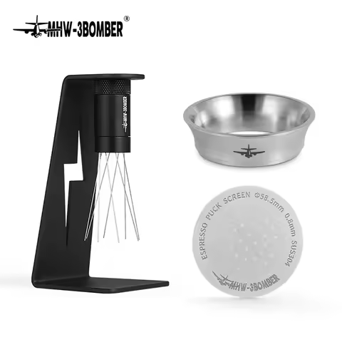MHW-3BOMBER Espresso Puck Screen Kit Stainless Steel Dosing Funnel 51/53/54/58mm & Magnetic Coffee N