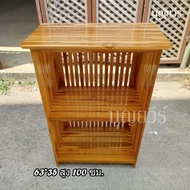 BV ชั้นวางทีวี มีปกวางด้านบน ขนาด 63*35*100 ซม. ระหว่างชั้นห่าง 40 ซม. ชั้นวางของในครัว สีเคลือบใส