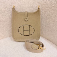 門市現貨Hermes Evelyne16 trench ghw風衣灰金扣 同色短帶 K Stamp