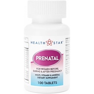 HealthStar GeriCare Prenatal Multivitamins Healthy For Mother Baby Folic Acid+Vitamin C+Vitamin D+Ir