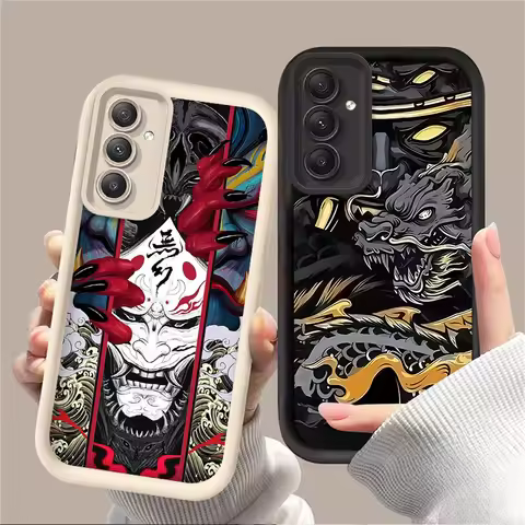 Japan Samurai Oni Mask Art Soft Silicone Case for Samsung Galaxy S23 S25 S24 Ultra S22 S21 Plus FE 5