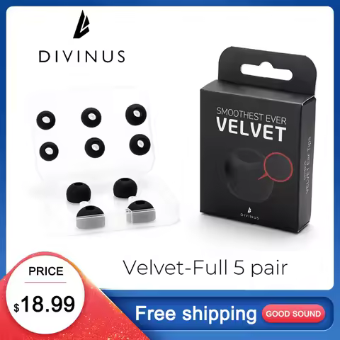 ELOIT/DIVINUS Velvet Silicone Earphones Ear Tips for Nozzle Size 3-5mm, Soft Deeply Eartips For IEMs